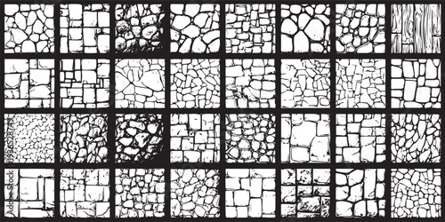 Diverse stone and wood textures