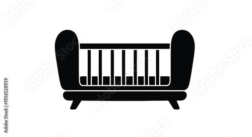 Simple black furniture design with a classic sofa silhouette