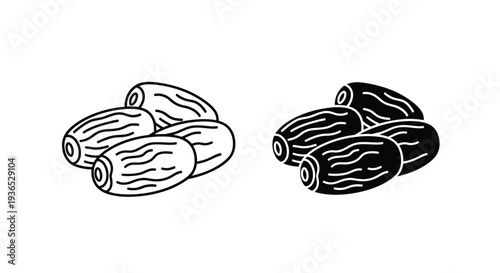 Two stacked log pile illustrations one white and one black silhouette