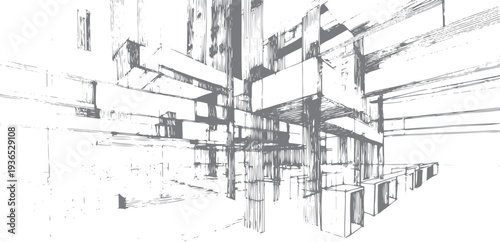 Abstract architectural of geometric structures and lines