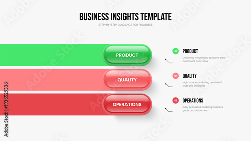 Creative Analysis Presentation Design Vector Illustration. Digital Campaign 3 Element Diagram Frame Layout. Product Report Three Option Infographic Slide Template.