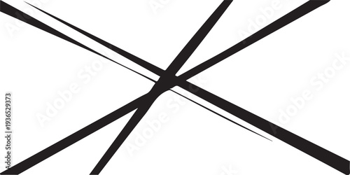 Black abstract intersecting lines on white background