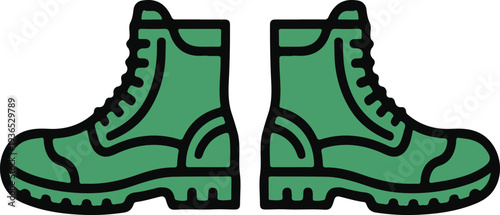 minimalist colorful safety shoes icon