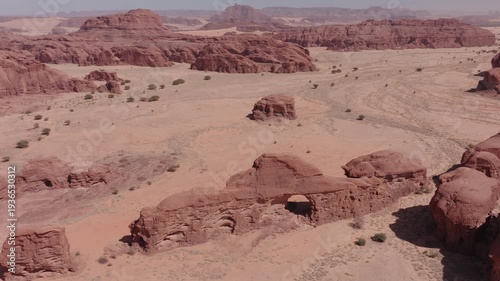 Wallpaper Mural Mountains in the Sahara Desert, Aerial Drone View of Red Rocks in the Dunes Torontodigital.ca