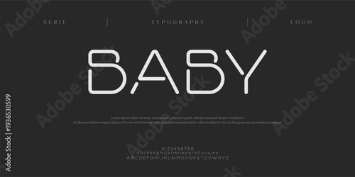 Baby, Creative modern minimal logo alphabet font. Typography minimalist urban sans serif digital fashion future creative logos fonts. vector illustration