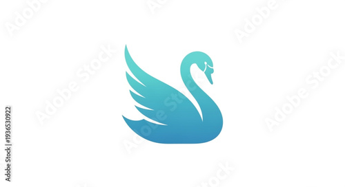 Elegant Blue Swan Logo Design.