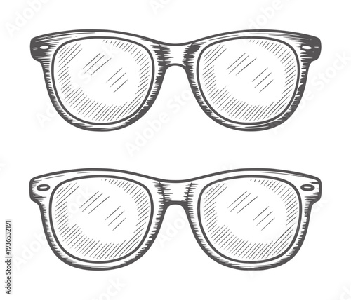 Two black and white style of eyeglasses eyewear accessory fashion