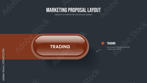 Visual Plan One Option Infographic Slideshow Design. Consulting Portfolio Presentation Layout Vector Illustration. Investor Profile 1 Element Diagram Slide Template.