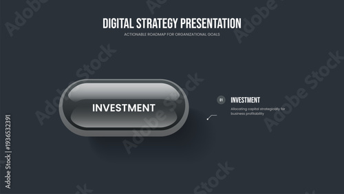 Enterprise Overview One Element Infographic Slideshow Template. Professional Briefing 1 Step Diagram Slide Design. Investor Growth Presentation Layout Vector Illustration.