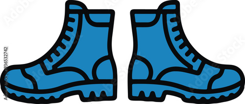 modern minimalist colorful safety shoes icon