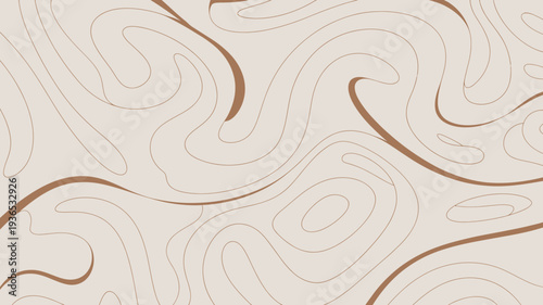An abstract background features flowing organic lines in a warm brown tone against a soft creamy beige backdrop creating a soothing visual high quality professional detailed