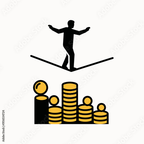 Balancing Act and Financial Growth with People and Money Stacks.