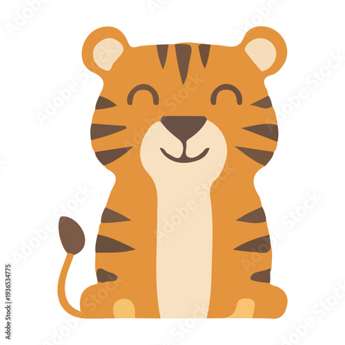 Cute Cartoon Tiger Illustration