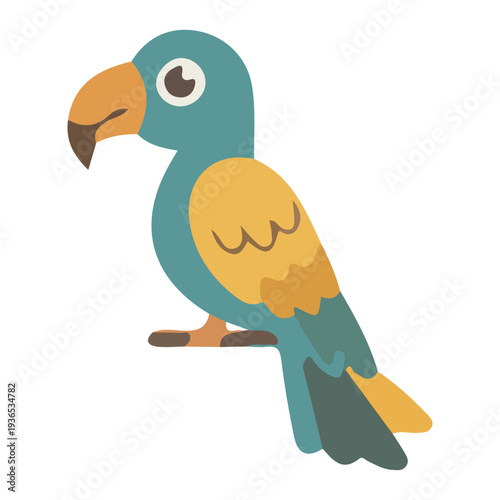 Cute Cartoon Parrot Illustration