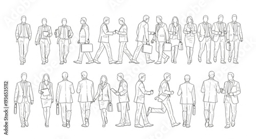 Collection of People Standing Together.