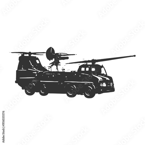 Military surveillance aircraft silhouette designed for reconnaissance missions and strategic battlefield monitoring.