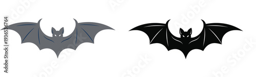 Halloween bat vector illustration on white background for autumn season design