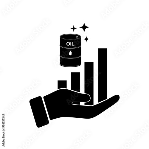 Oil price surge icon for web and mobile app, isolated on a white background. Flat vector illustration