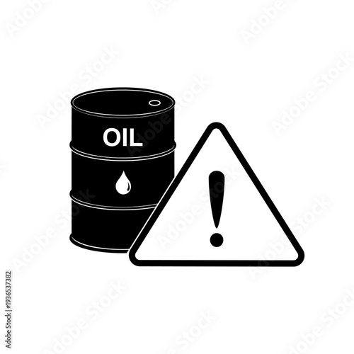 Oil barrel icon, Oil supply shortage symbol, Crude oil reserves, Oil industry, for web and mobile app, isolated on a white background. Flat vector illustration