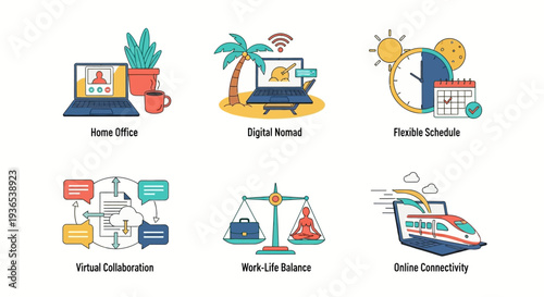 Modern work concepts for a flexible lifestyle with technology