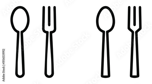 Dining Cutlery Spoon Fork Knife Icons