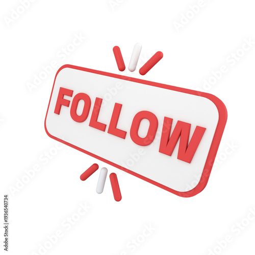 Follow Icon 3D Illustration