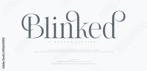 Elegant alphabet letters font set. Classic Custom Lettering Designs for logo, Poster. Typography fonts classic style, regular uppercase, lowercase and number. vector illustration