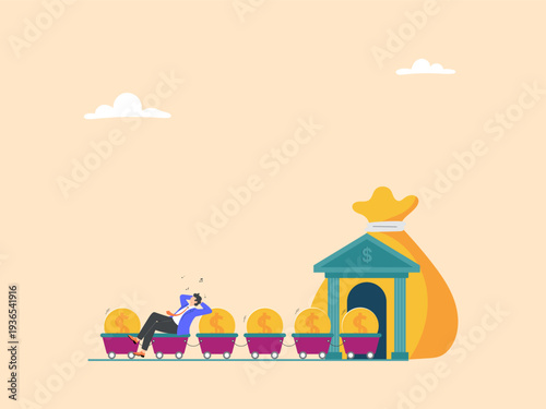 Businessmen deposit their dollars into investment banks, which then provide investment advice