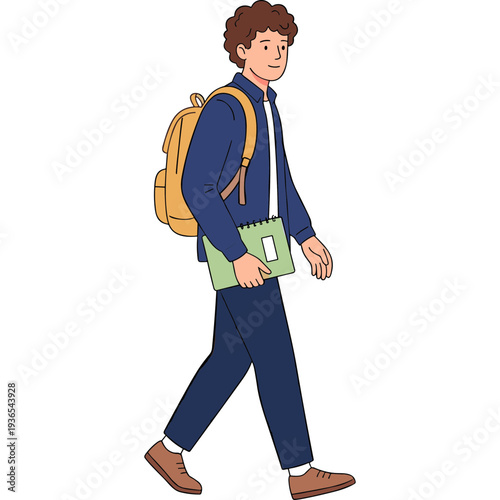 Students study with books and laptop  read and write together. Vector flat illustration of young people learning in education class  university or college library