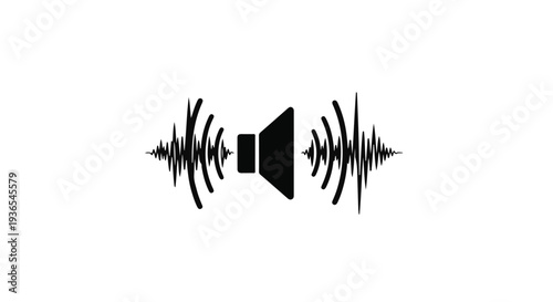 Sound waves emanating from a speaker icon, representing audio technology and communication.