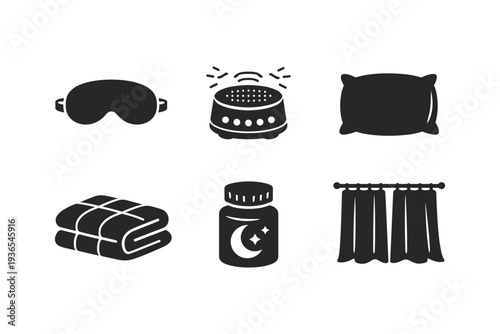 Collection of sleep aids and comfort items for a restful night's sleep