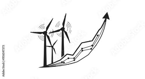 Wind turbines signify growth and innovation in sustainable energy technology