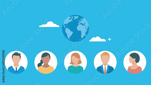 A diverse group of people from around the world standing together in unity and harmony