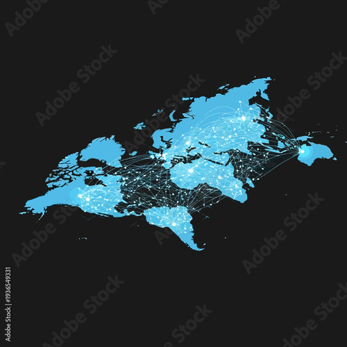 Nighttime satellite view of Hong Kong's urban landscape and illumination.