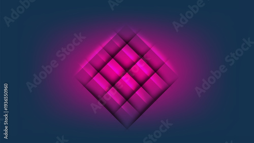 Neon Magenta Geometric Gradient Abstract Background with Glowing Diamond Grid