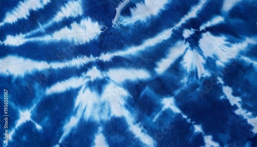 Shibori Blue Tie Dye Cotton Fabric Texture