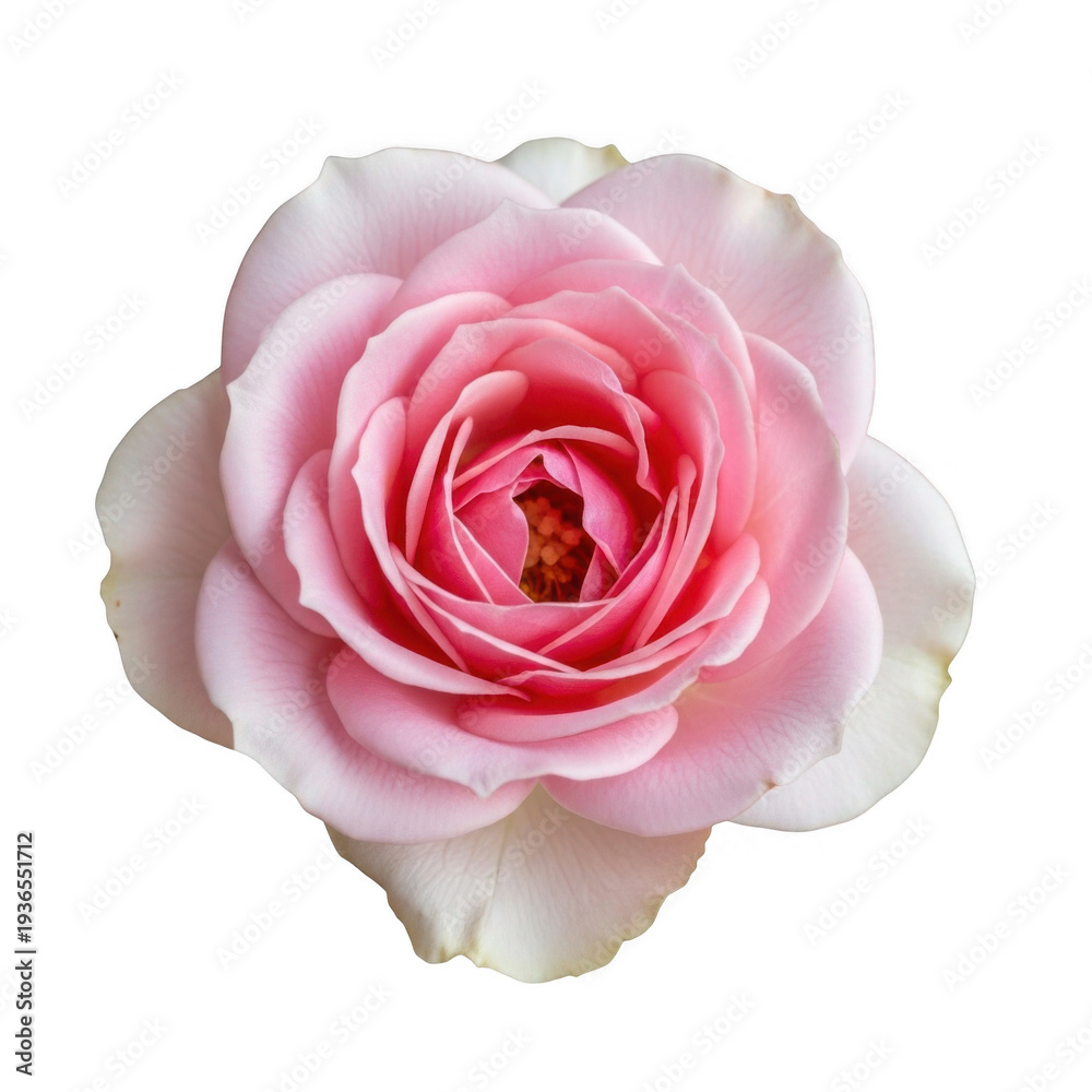Fototapeta premium Delicate pink rose in full bloom isolated on transparent background