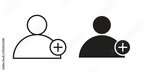 Add a new user icon. filled flat sign for mobile concept. glyph and line symbols