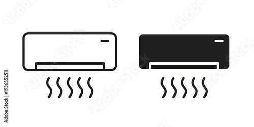 Air conditioner icon. filled flat sign for mobile concept. glyph and line symbols