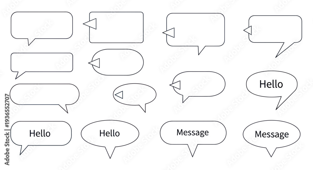 Fototapeta premium Blank Speech Bubbles and Message Icons Collection