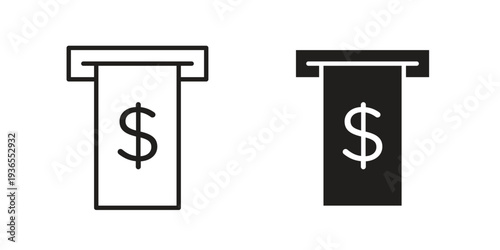 atm cash icon. filled flat sign for mobile concept. glyph and line symbols