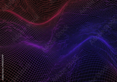 Chaotic grid structure melting and warping in vibrant hues, creating an unsettling yet dynamic abstract background texture ,colorful ,graphic ,disorientation