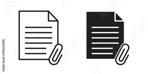 Attach document icon. filled flat sign for mobile concept. glyph and line symbols