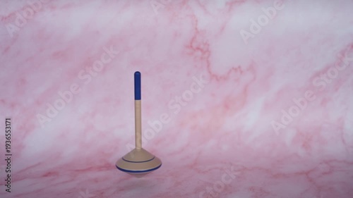 Twisting pendulium kid minimalist on pink background
