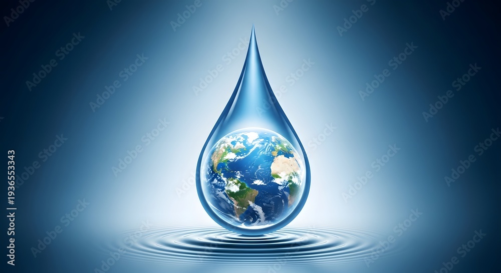 Fototapeta premium Earth day conservation protecting our planet through water preservation