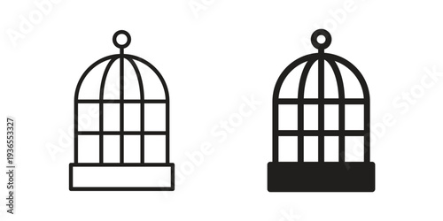 Bird cage icon. filled flat sign for mobile concept. glyph and line symbols