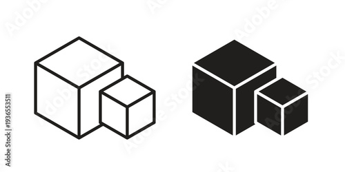 Boxes icon. filled flat sign for mobile concept. glyph and line symbols
