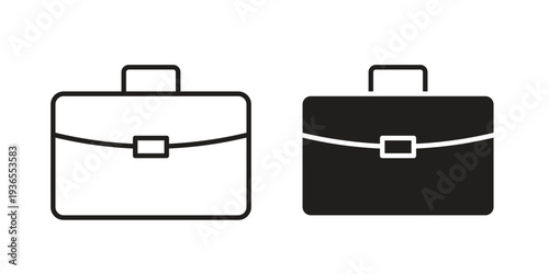 Briefcase icon. filled flat sign for mobile concept. glyph and line symbols