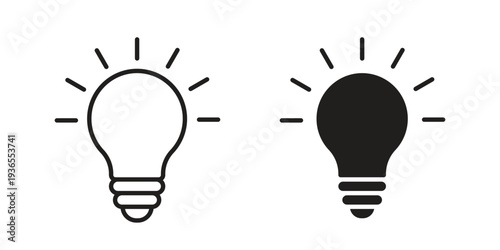 Bulb icon. filled flat sign for mobile concept. glyph and line symbols