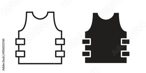 Bulletproof vest icon. filled flat sign for mobile concept. glyph and line symbols